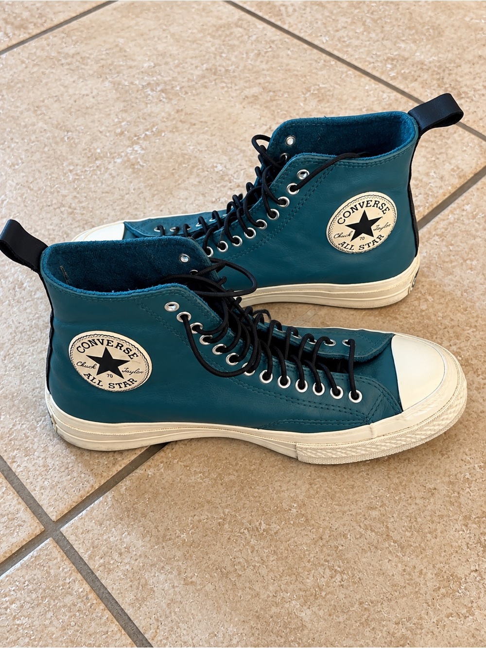Converse Chuck 70 Leather Fleece High Top Teal Women’s 7 166133C